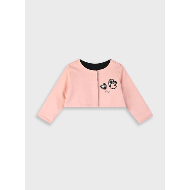 Baby double face bolero for girls (3 - 24 months) | DUSTY PINK