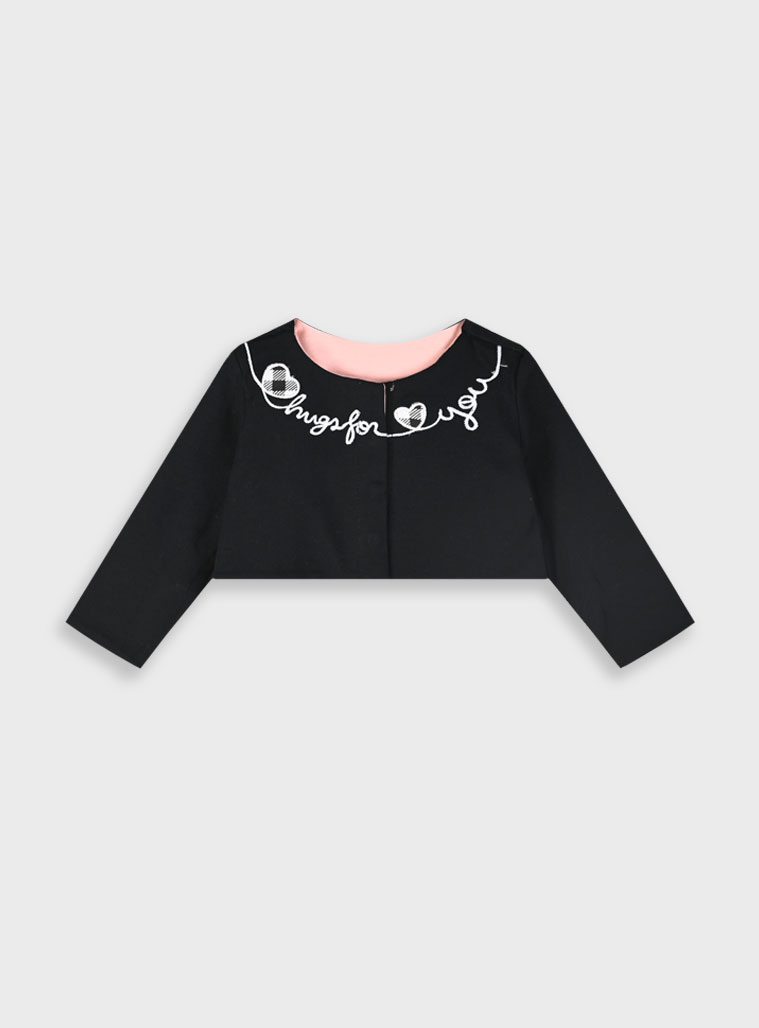 Baby double face bolero for girls (3 - 24 months) | DUSTY PINK