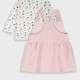 Baby set of shirt with velvet pinafore for girls (3 - 18 months) | PINK