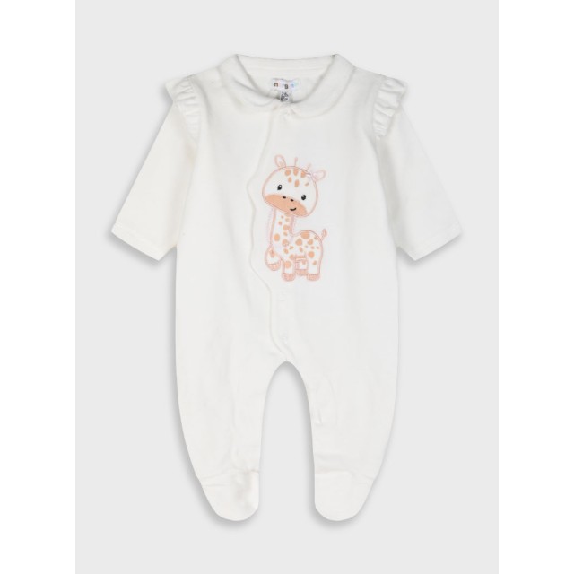 Baby velvet romper for girls (0 - 12 months) | ECRU Baby velvet romper for girls (0 - 12 months) | ECRU