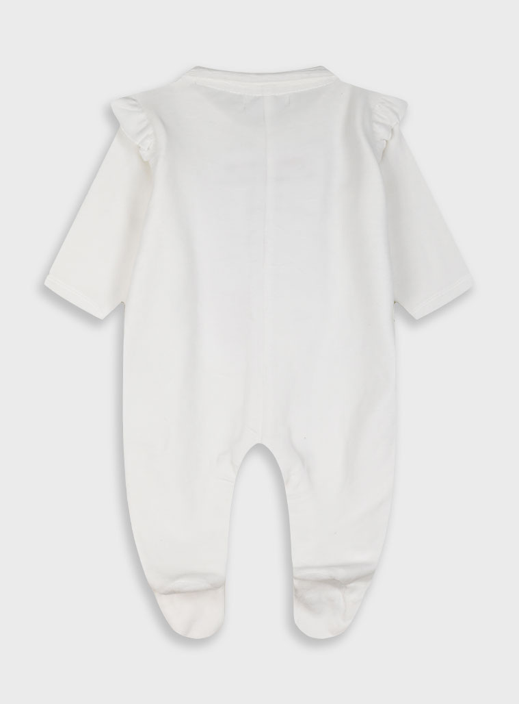 Baby velvet romper for girls (0 - 12 months) | ECRU Baby velvet romper for girls (0 - 12 months) | ECRU