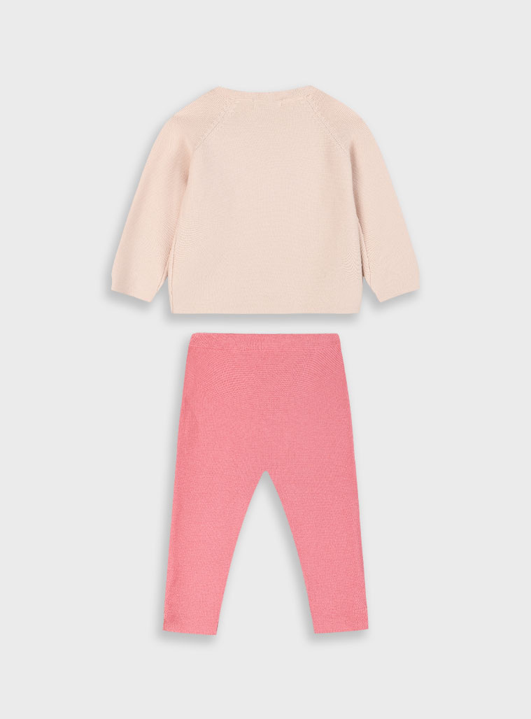 Baby knit set with headband for girls (6 - 24 months) | PEARL PINK Baby knit set with headband for girls (6 - 24 months) | PEARL PINK