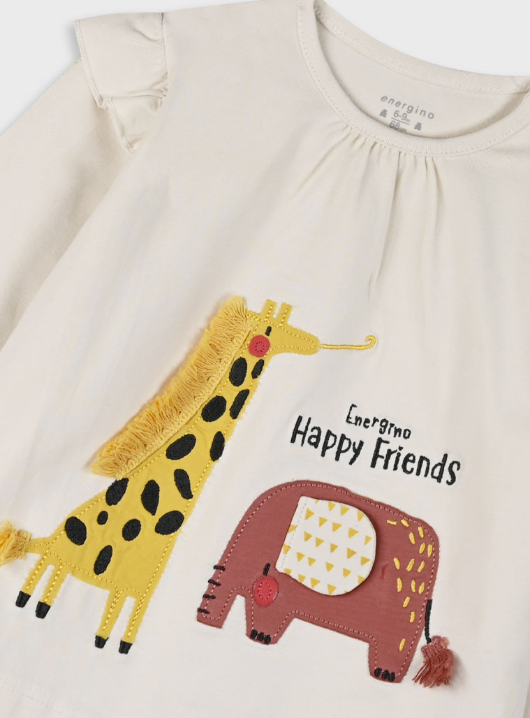 Baby set with knit leggings for girls (3 - 18 months) | RUST