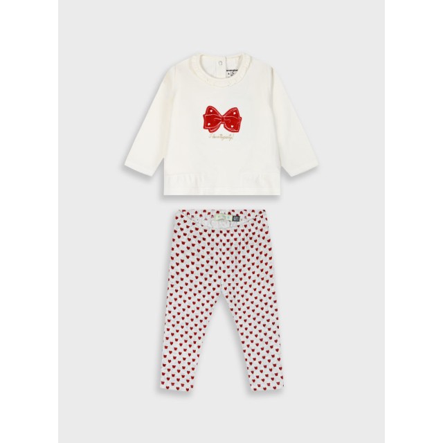 Baby velvet set for girls (0 - 18 months) | BEIGE MELANGE