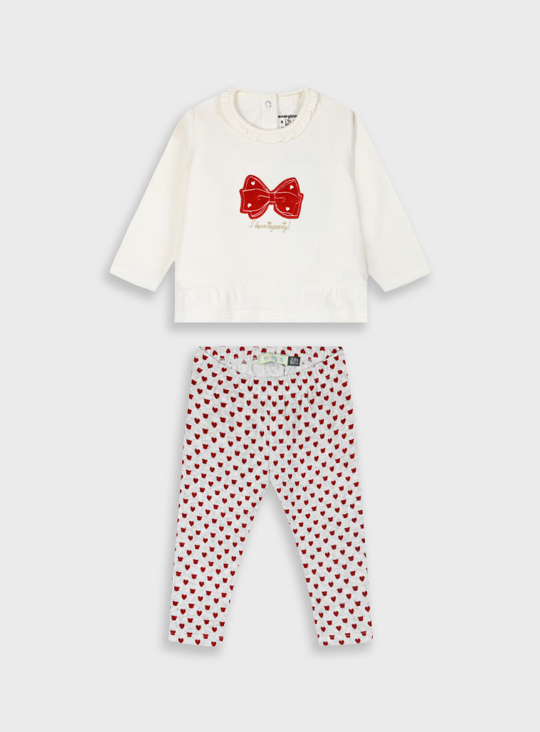 Baby velvet set for girls (0 - 18 months) | BEIGE MELANGE Baby velvet set for girls (0 - 18 months) | BEIGE MELANGE