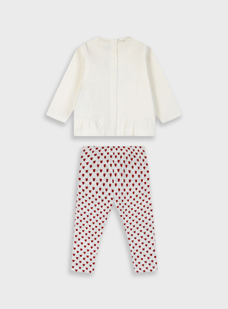 Baby velvet set for girls (0 - 18 months) | BEIGE MELANGE