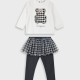 Baby set with tulle skirt on the leggings for girls (3 - 24 months) | BLACK