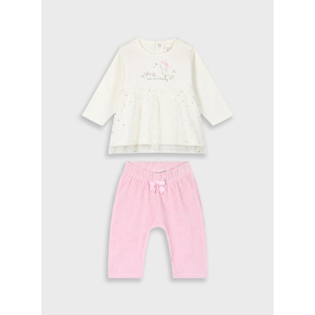 Baby set with velvet leggings for girls (0 - 18 months) | SUGARPLUM