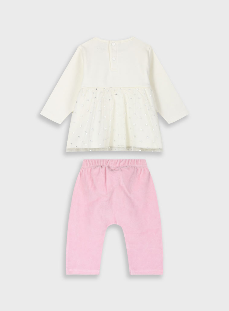 Baby set with velvet leggings for girls (0 - 18 months) | SUGARPLUM