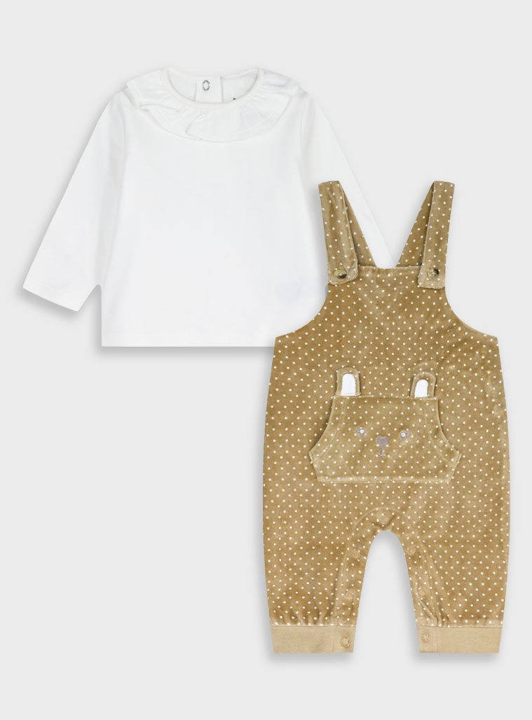 Βρεφικό σετ 2 τεμαχίων μπλούζα με σαλοπέτα | ΜΠΕΖ Βρεφικό σετ 2 τεμαχίων μπλούζα με σαλοπέτα | ΜΠΕΖ