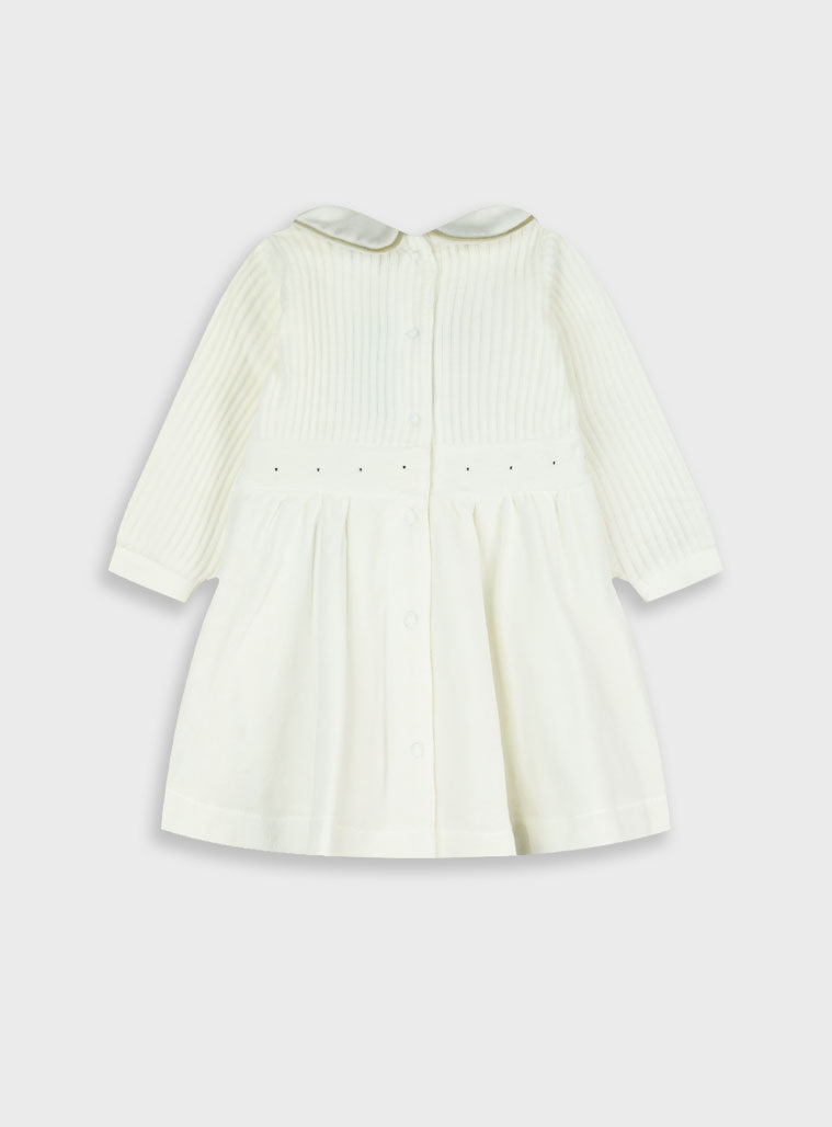 Βρεφικό βελουτέ φόρεμα | ΕΚΡΟΥ Βρεφικό βελουτέ φόρεμα | ΕΚΡΟΥ