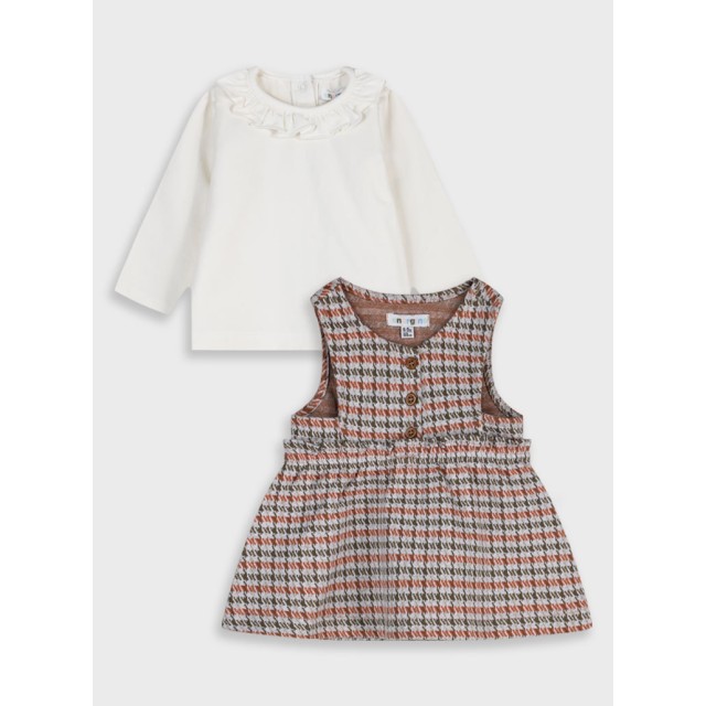Baby 2 piece set shirt with dress | CUADROS