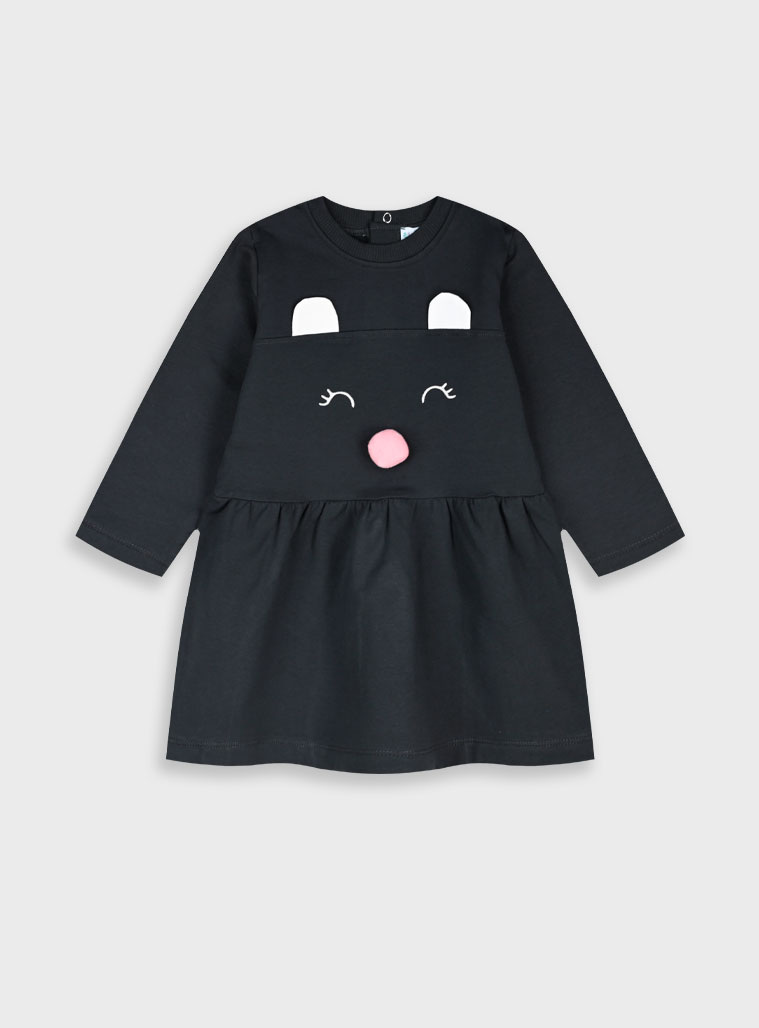 Βρεφικό φούτερ φόρεμα | ΑΝΘΡΑΚΙ