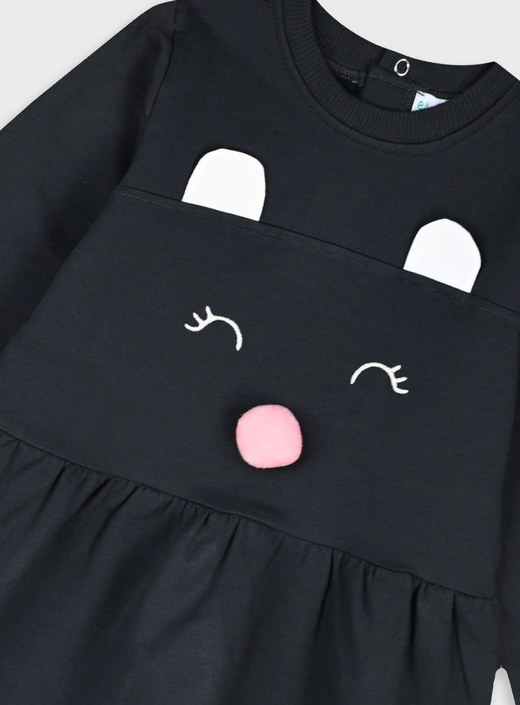 Βρεφικό φούτερ φόρεμα | ΑΝΘΡΑΚΙ