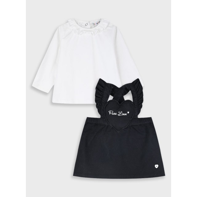 Baby 2 piece set shirt with dress | BLACK DENIM