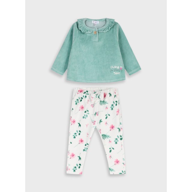 Βρεφικό βελουτέ σετ 2 τεμαχίων μπλούζα με κολάν | ΕΜΠΡΙΜΕ