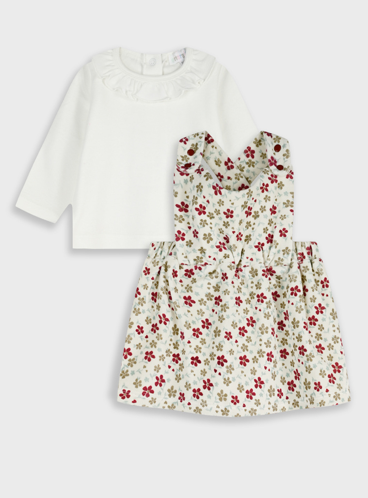 Baby pinafore with shirt | ESTAMPADO ALL OVER