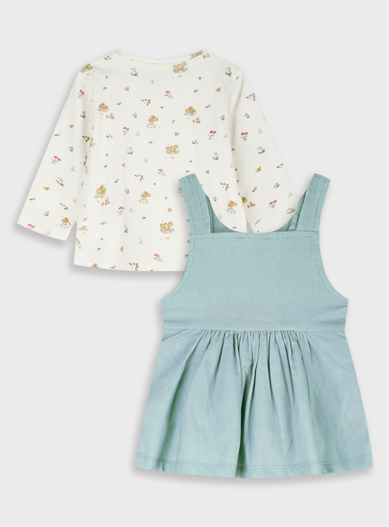 Baby pinafore with shirt | PEANUT