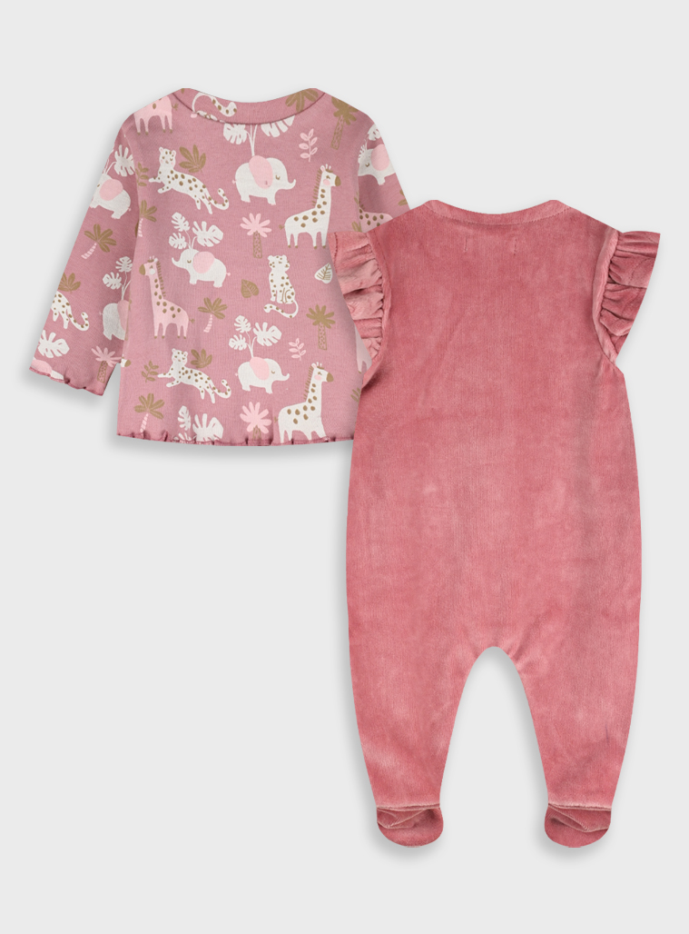 Baby shirt with overalls | ROSE PETAL
