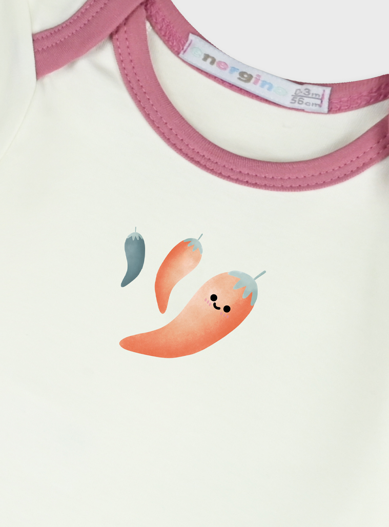 Set of baby romper and bodysuit | Petalo di rosa