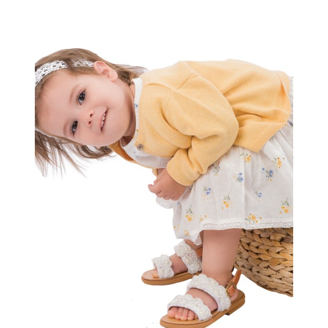 Baby girl΄s knitted bolero (3-18 months) | YELLOW