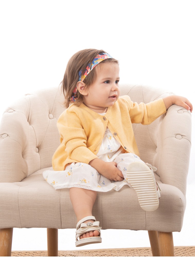 Baby girl΄s knitted bolero (3-18 months) | YELLOW