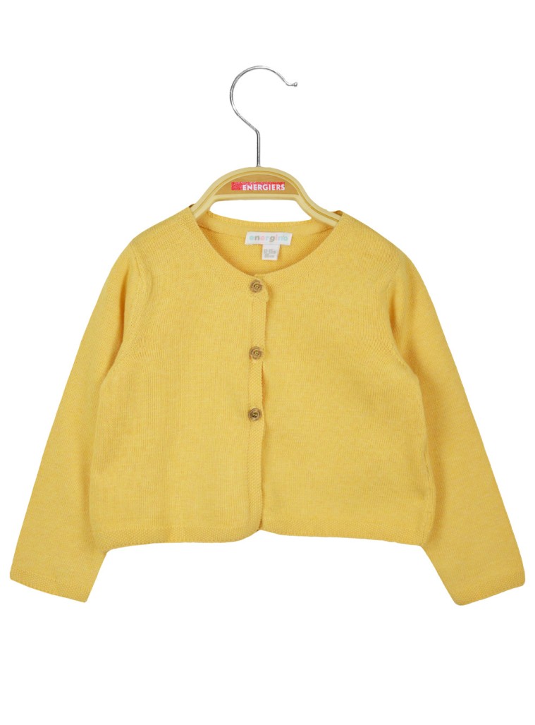 Baby girl΄s knitted bolero (3-18 months) | YELLOW