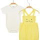 Set bodysuit and overalls for baby girls | YELLOW