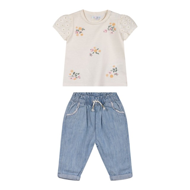 Baby girl΄s 2 piece set (6-18 months) | BLUE DENIM