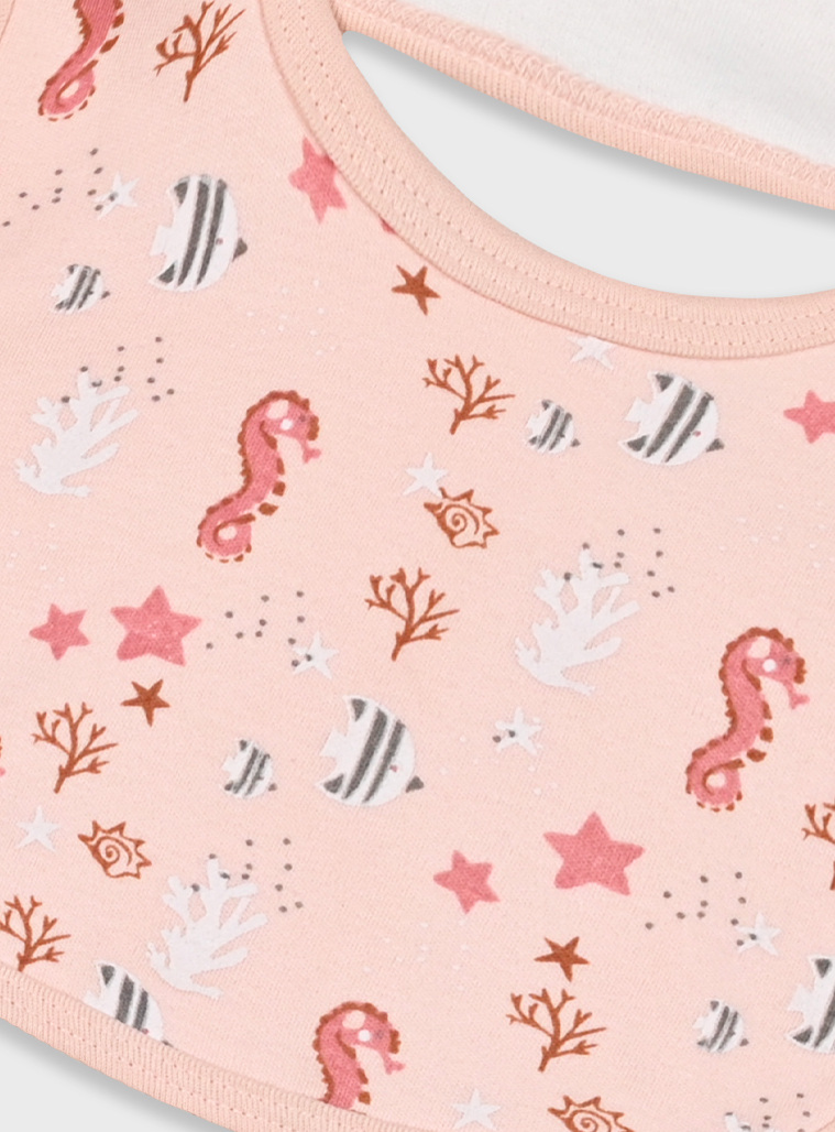 Baby girl΄s 2 piece bib with print (one size) | POWDER