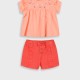 Set t-shirt and shorts for baby girls (0 - 18 months) | CORAL