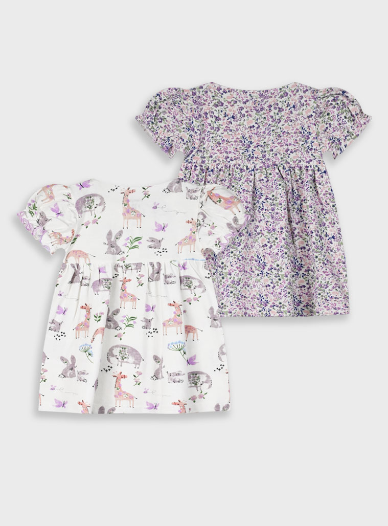 Set 2 dresses for baby girls (0 - 18 months) | ALL OVER PRINT