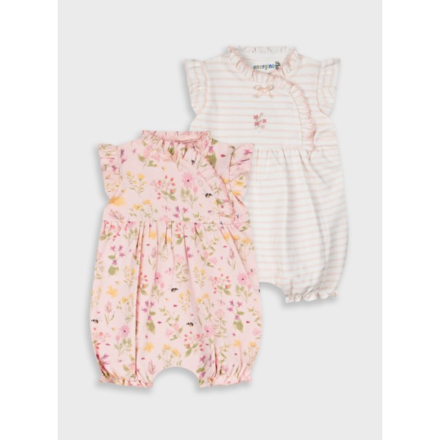 Set 2 romeprs for baby girls (0 - 18 months) | LIGHT PINK