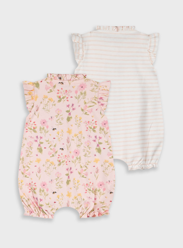 Set 2 romeprs for baby girls (0 - 18 months) | LIGHT PINK