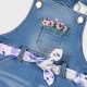 Set t-shirt and denim overalls for baby girls (3 - 18 months) | BLUE DENIM Set t-shirt and denim overalls for baby girls (3 - 18 months) | BLUE DENIM
