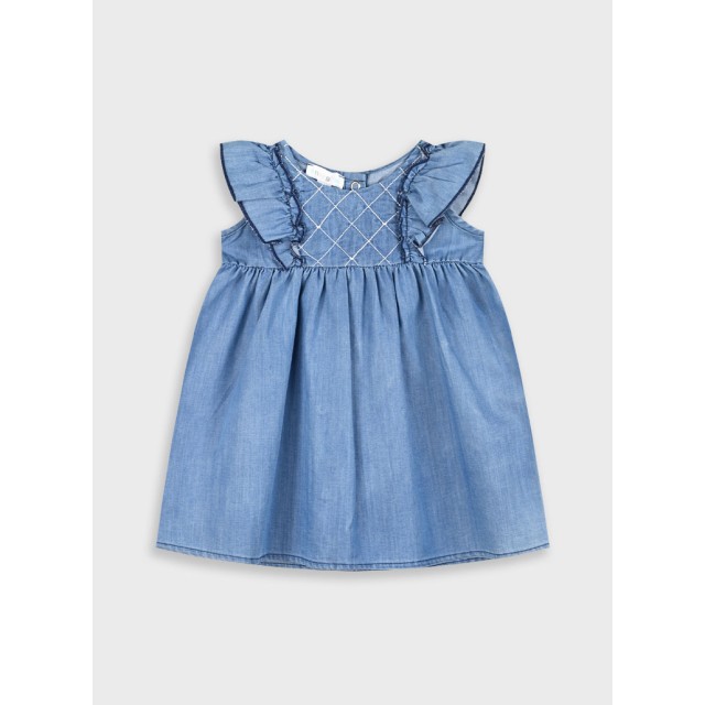 Denim dress for baby girls (3 - 24 months) | BLUE DENIM