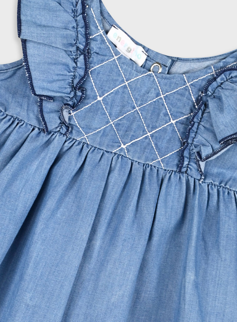Denim dress for baby girls (3 - 24 months) | BLUE DENIM