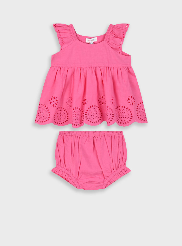 Set shirt and diaper cover for babby girls (3 - 18 months) | STRAWBERRY