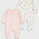 Set of 2 rompers for baby girls (premature - 9 months) | LIGHT PINK
