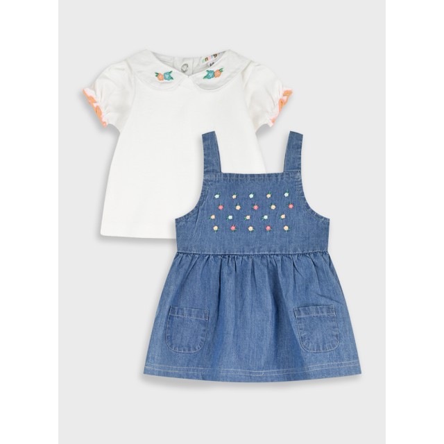 Set shirt with dress | Denim blu