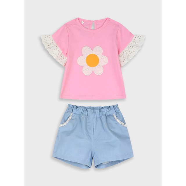 Set shirt with shorts | LIGHT BLUE DENIM