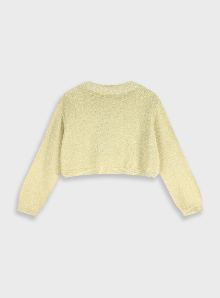 Knit bolero with metallic lurex thread for girls | GOLD