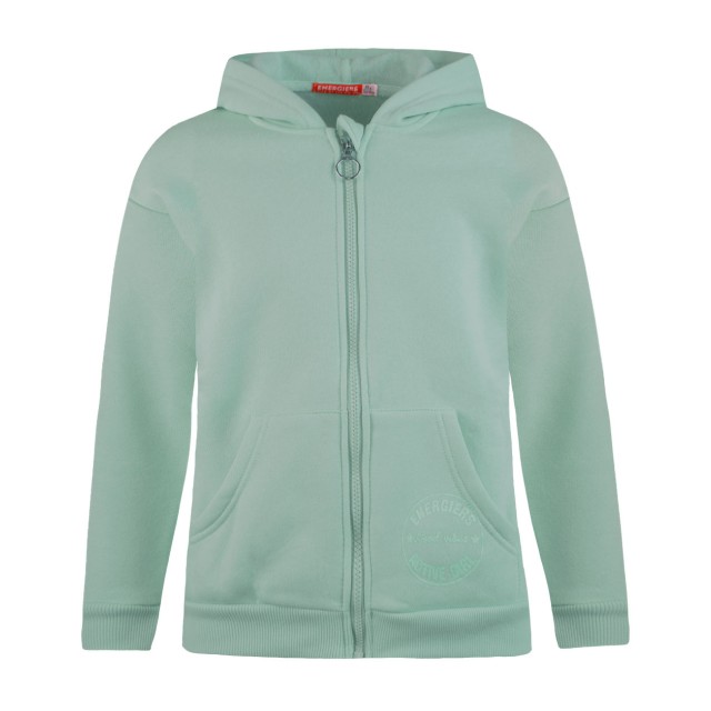 Girl΄s fleece jacket with hood Energiers Basic Line | MINT GREEN Girl΄s fleece jacket with hood Energiers Basic Line | MINT GREEN