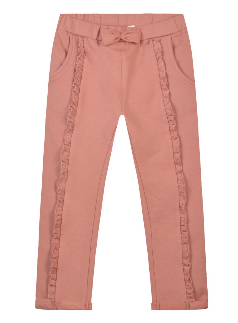 Trousers with frills | PEARL PINK