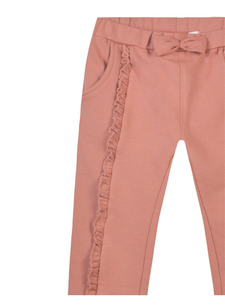 Trousers with frills | PEARL PINK
