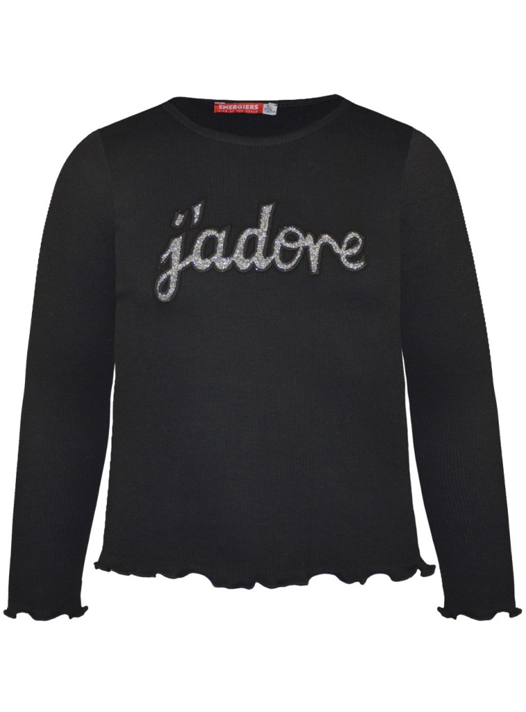 Ribbed blouse | BLACK