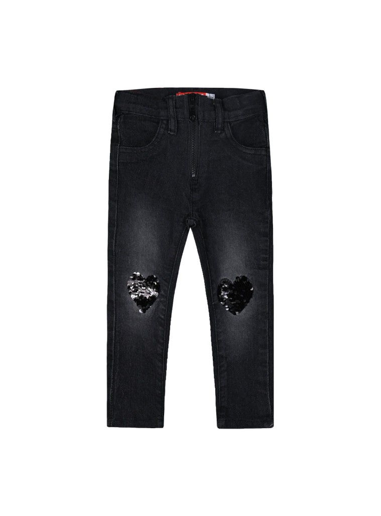 Girl΄s jeans with elastic waistband | GREY DENIM