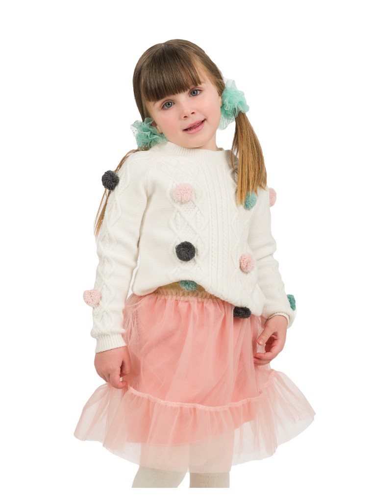 Girl΄s tulle skirt with lining | DUSTY PINK