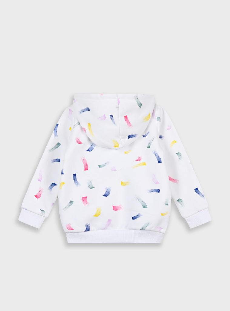 Girl΄s all over print fleece jacket | ECRU
