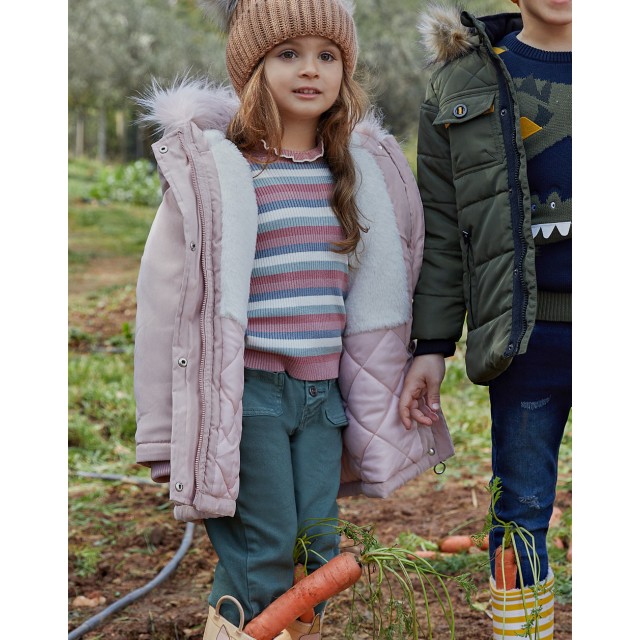 Girl΄s elastic, wide leg pants | DESERT GREEN